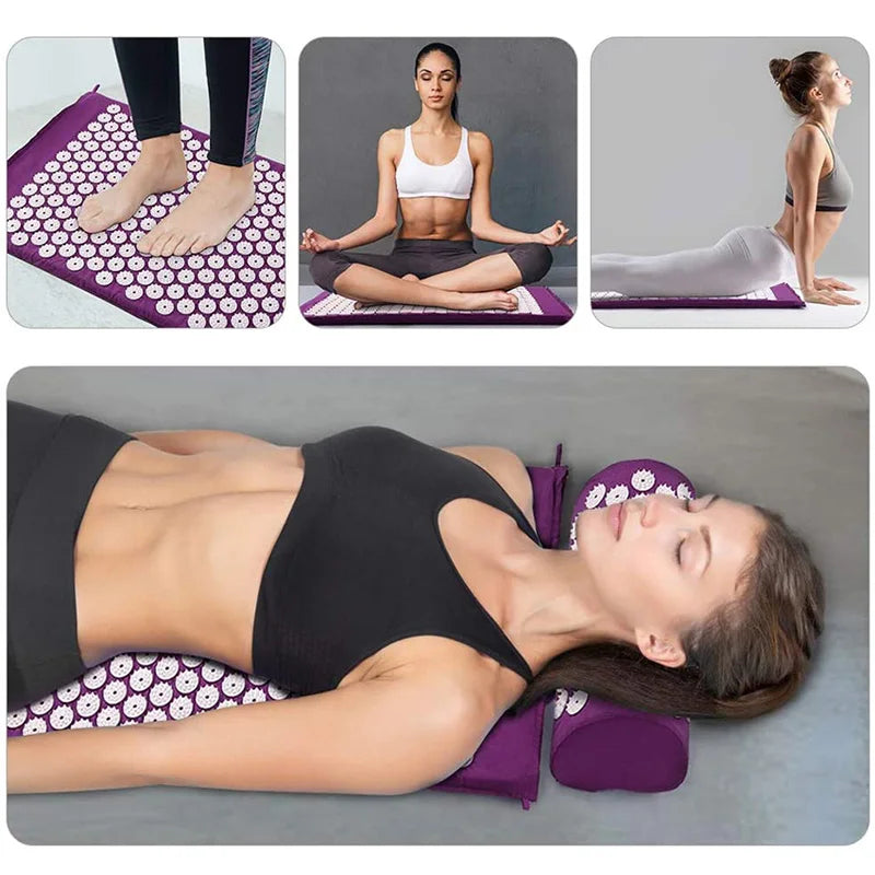 Acupressure Mat & Pillow Set - Relaxation Mat for Back, Neck & Feet