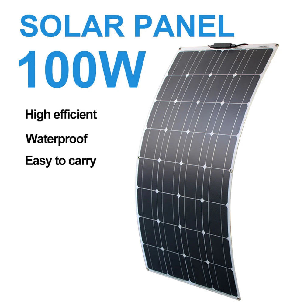 Flexible Solar Panel 100W & 200W - 12V Camper & Shed Charging