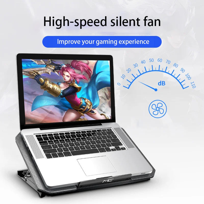 Laptop Cooling Pad - Quiet Dual-Fan Stand for 12-16 Inch Gaming Laptops
