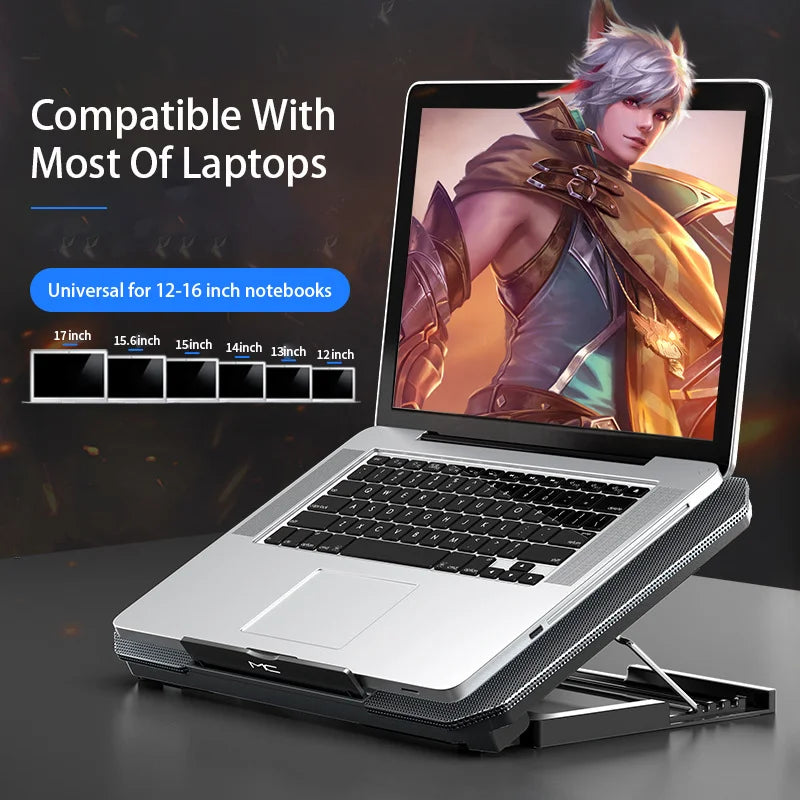 Laptop Cooling Pad - Quiet Dual-Fan Stand for 12-16 Inch Gaming Laptops