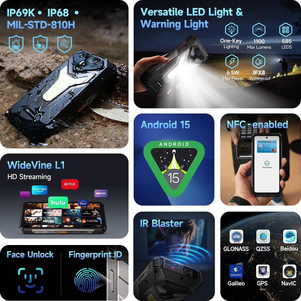 Ulefone Armor 34 Pro+ Rugged 5G Phone - 16GB+512GB, 25500mAh