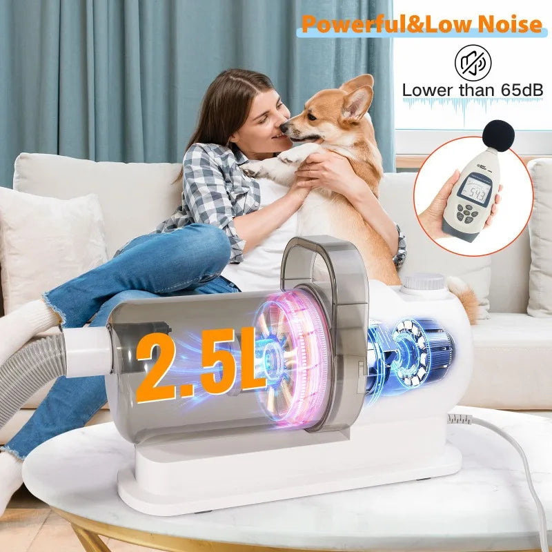 2-in-1 Pet Grooming Vacuum & Clipper - detail view