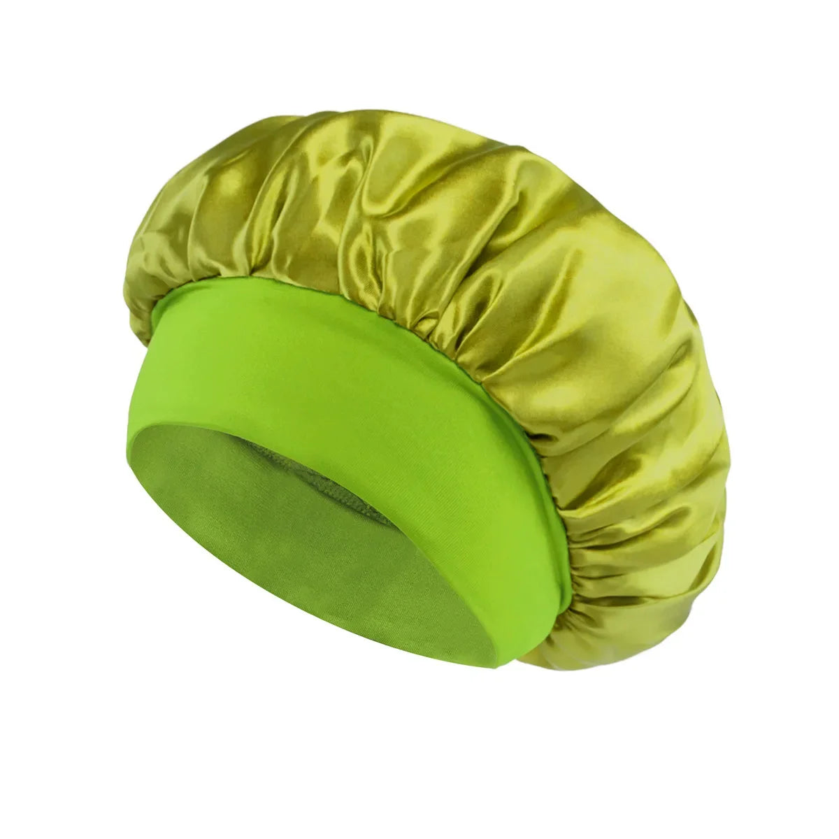 Satin Hair Bonnet - Wide-Band Sleep Cap for Curls & Braids