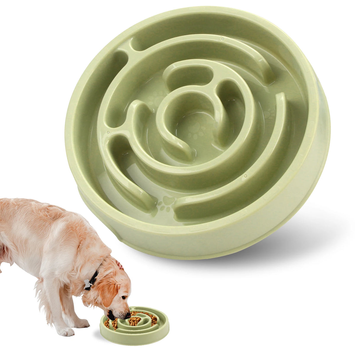 Slow Feeder Dog Bowl - Non-Slip Anti-Gulp Puzzle Bowl