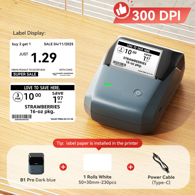 NIIMBOT B1 Label Printer - 2" Bluetooth Thermal with Tape
