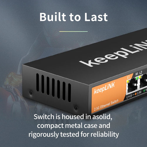 5-Port 2.5G network switch - detail view