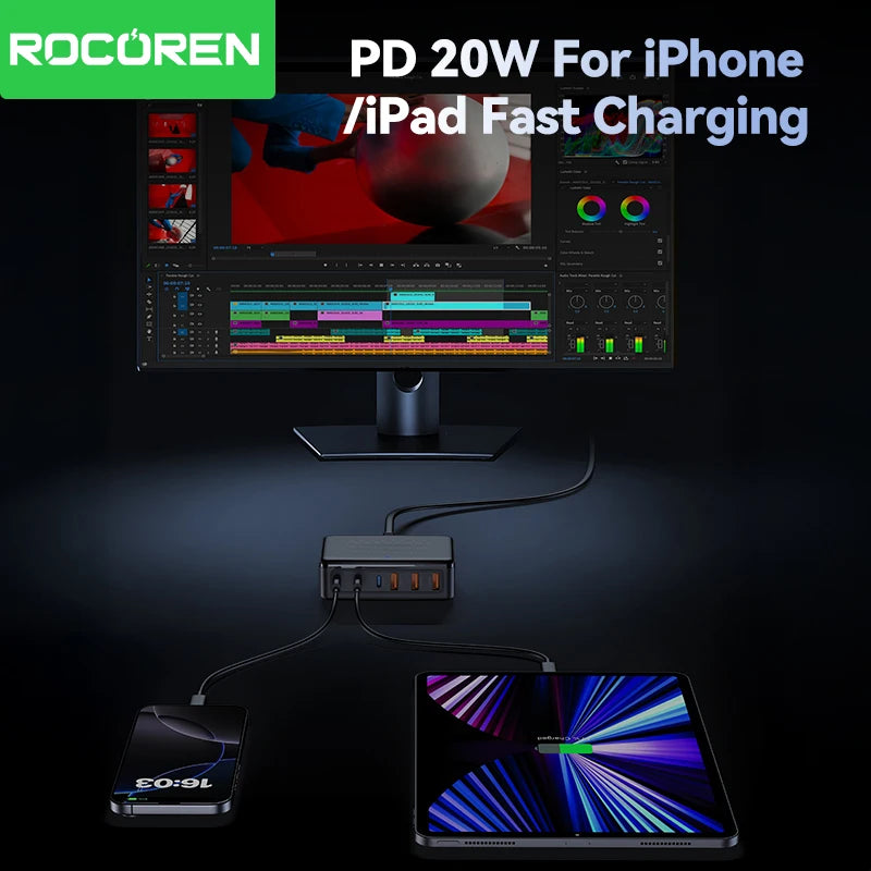 100W GaN Charging Station - 6 Ports