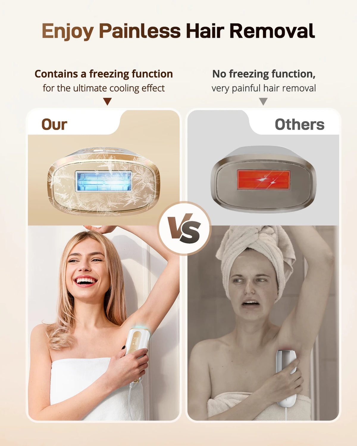 IPL Hair Removal Device - At-Home Ice-Cooling Handset