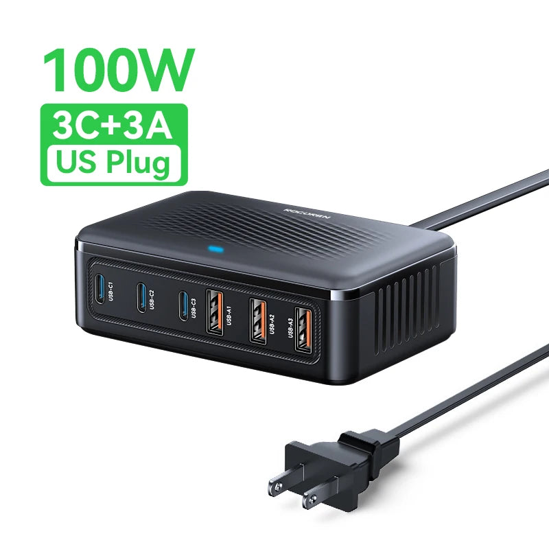 100W GaN Charging Station - 6 Ports
