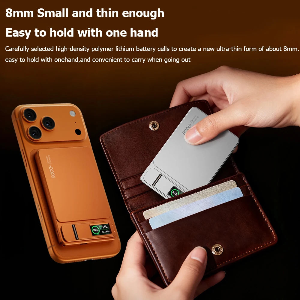 Magnetic Wireless Power Bank 10000mAh - Slim Fast-Charging Battery Pack