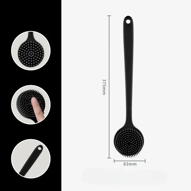 Silicone Back Scrubber - Long-Handle Double-Sided Shower Brush