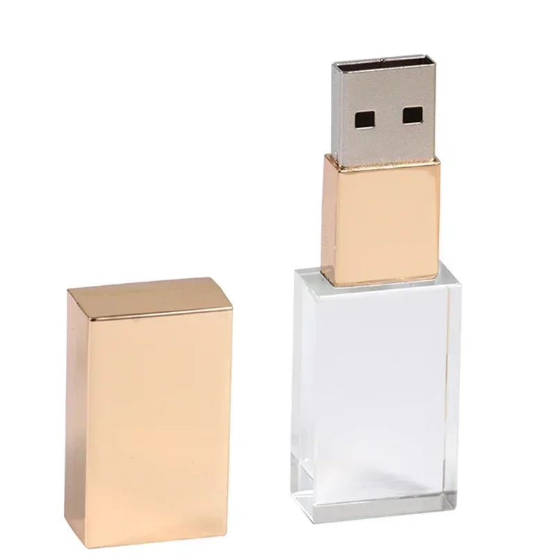 Crystal USB Flash Drive - 8GB to 128GB Gift Pen Drive