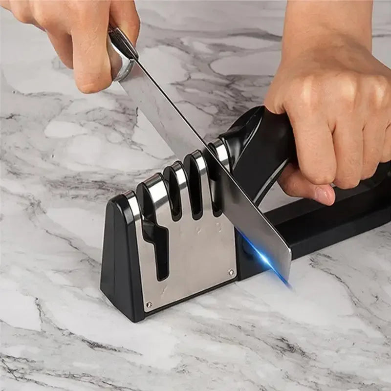 4-Stage Kitchen Knife Sharpener - Non-Slip Handheld Sharpening Tool