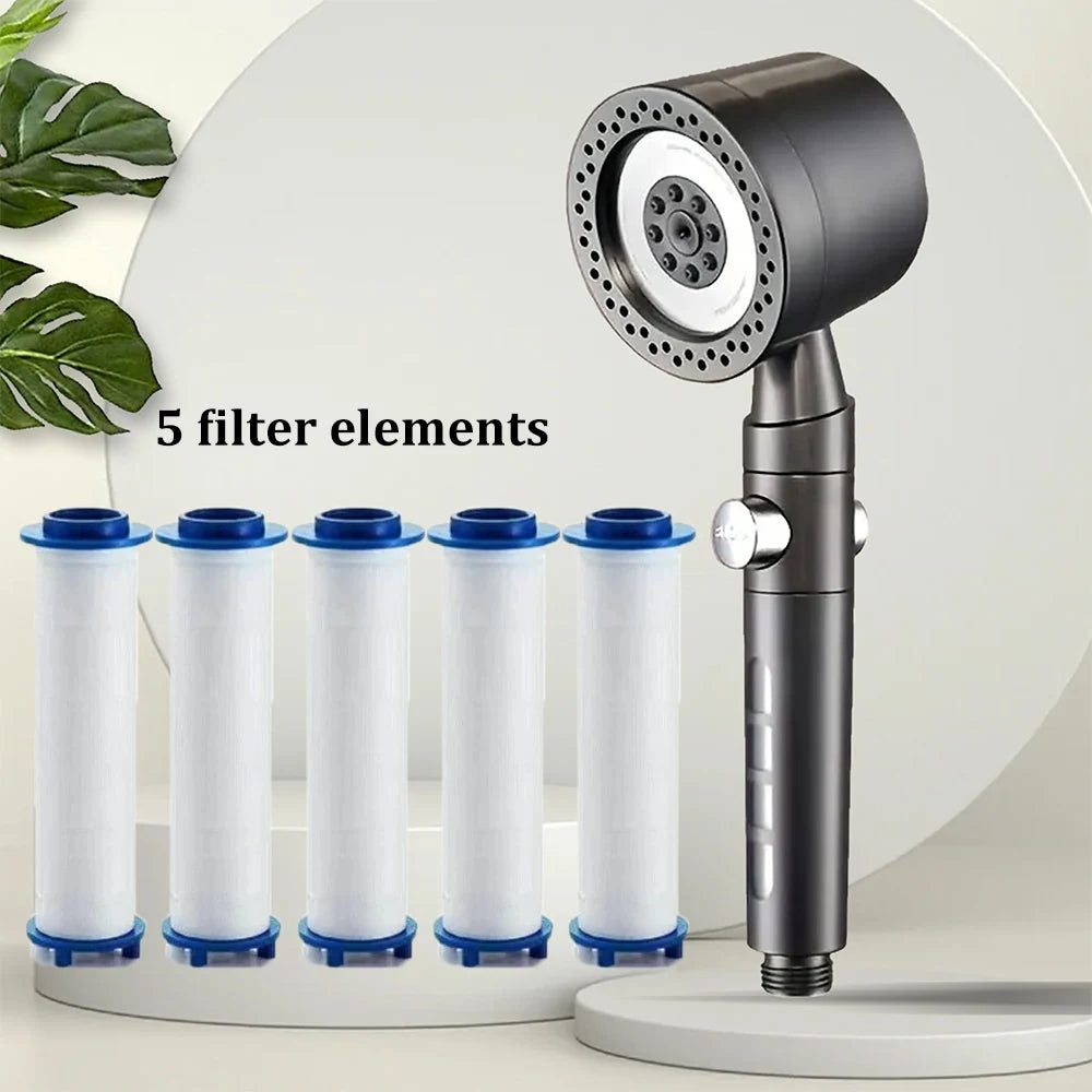 Filtered High-Pressure Shower Head - 5-Mode Handheld Shower