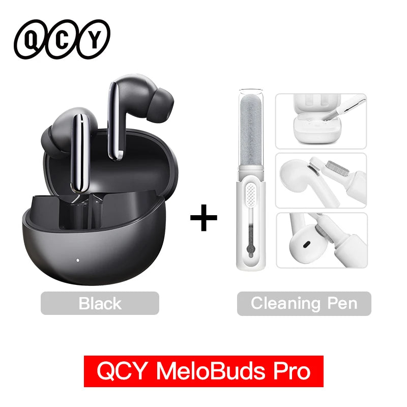 QCY MeloBuds Pro Earbuds - 46dB Hybrid ANC, Bluetooth 5.3