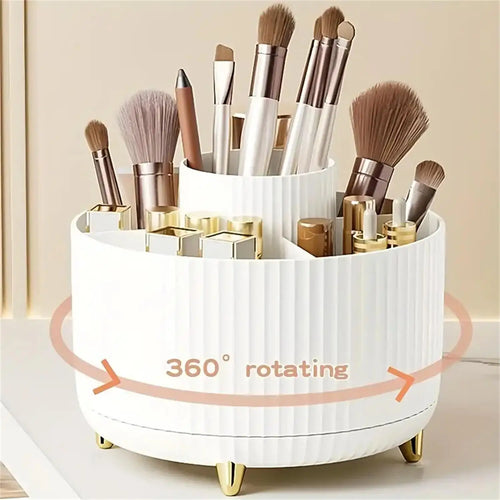 360 Rotating Makeup Organizer - 5-Compartment Cosmetic Storage