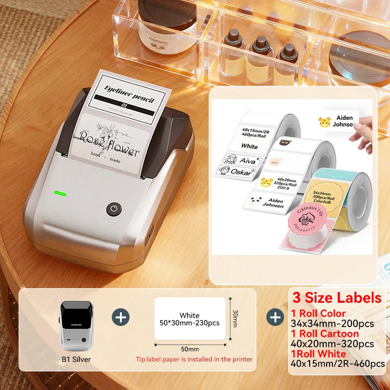 NIIMBOT B1 Label Printer - 2" Bluetooth Thermal with Tape