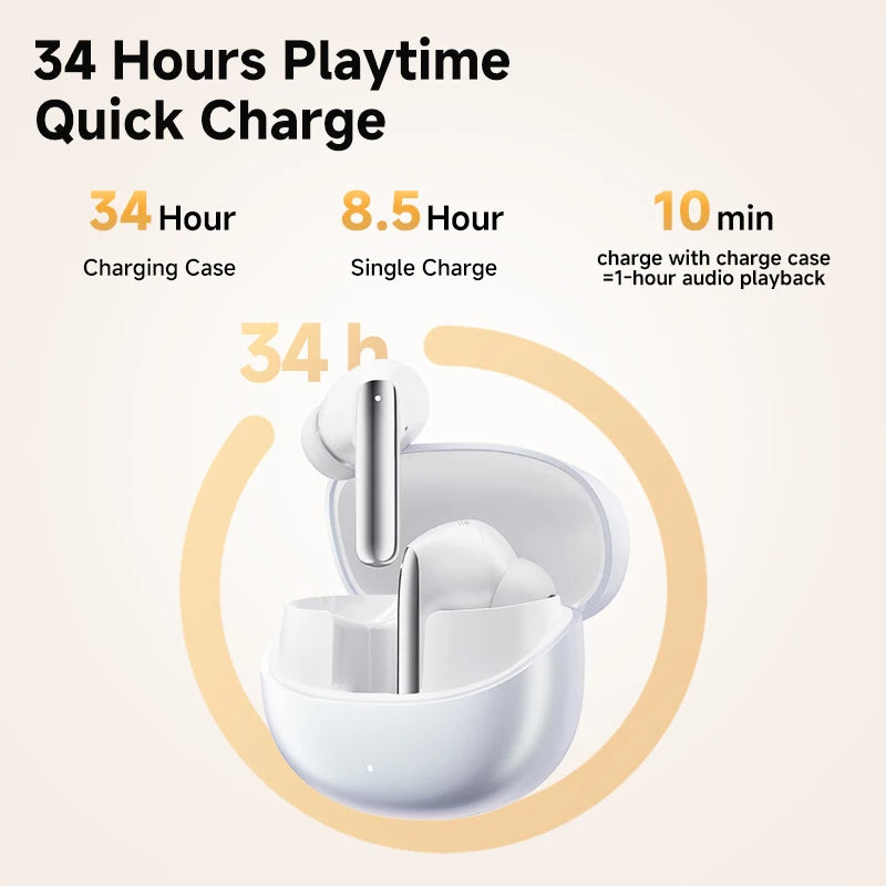 QCY MeloBuds Pro Earbuds - 46dB Hybrid ANC, Bluetooth 5.3