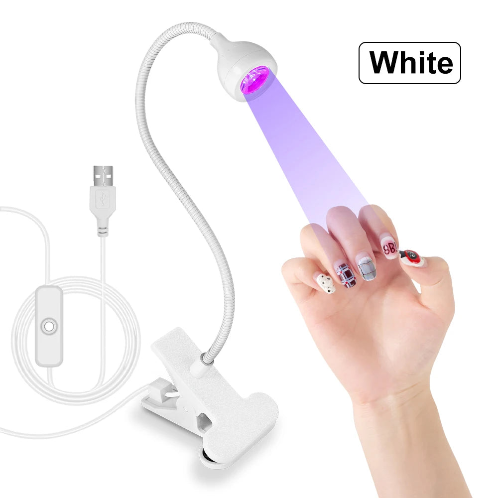 Mini UV LED Nail Lamp - Clip-On Portable Gel Polish Dryer