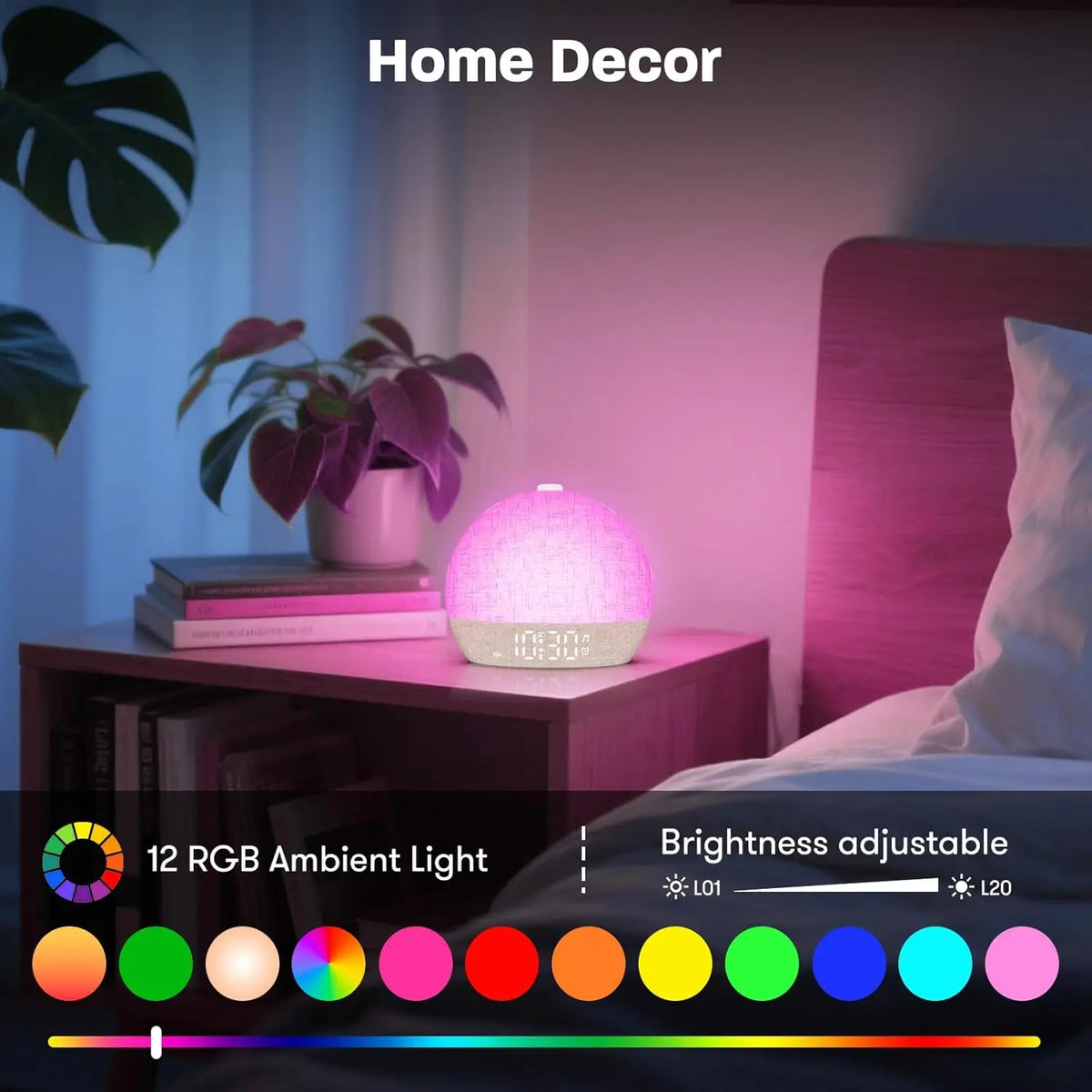 Sunrise Alarm Clock - Wake-Up Light with White Noise & Night Light