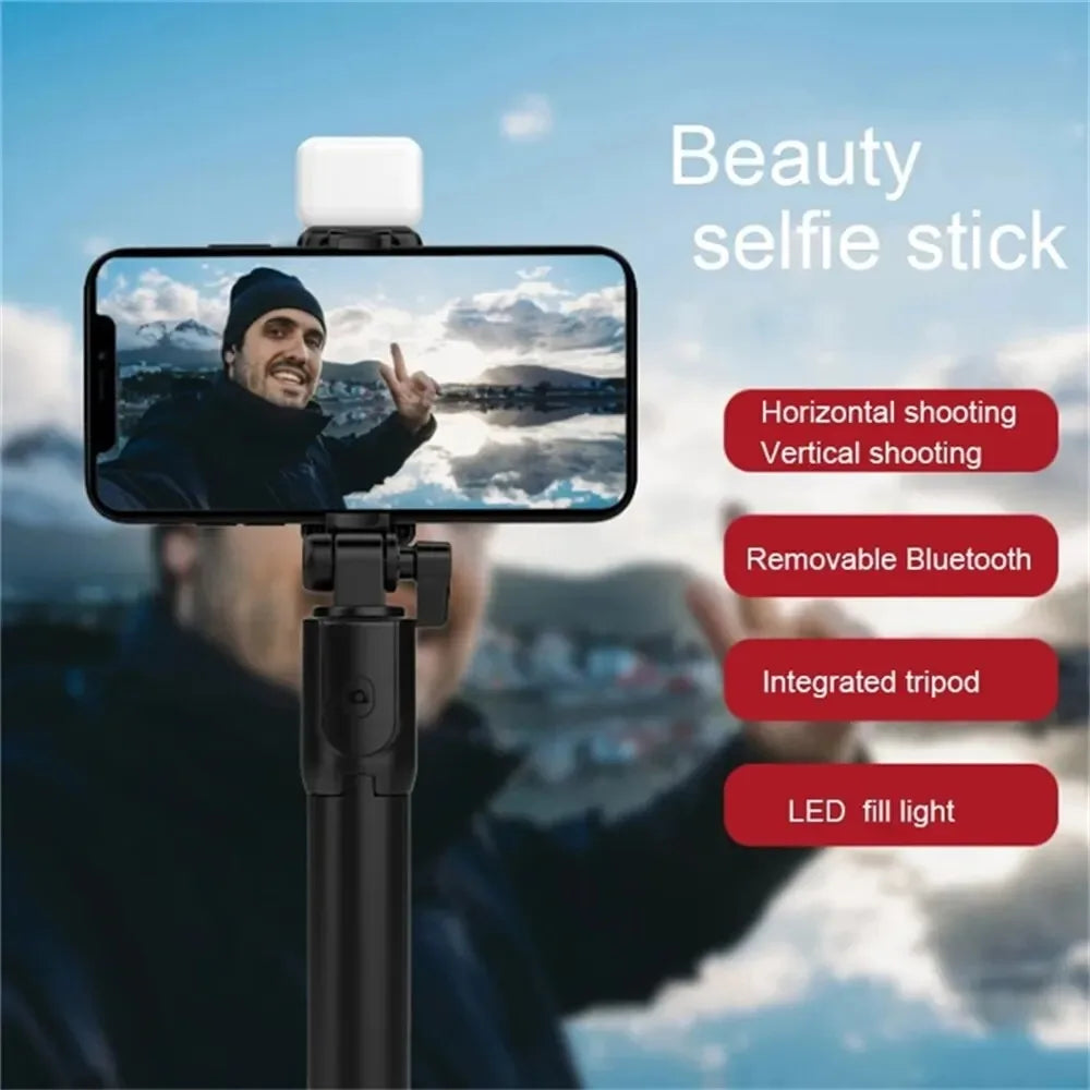 Selfie Stick Tripod with Bluetooth Remote & Fill Light
