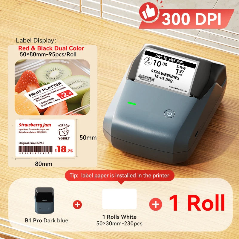 NIIMBOT B1 Label Printer - 2" Bluetooth Thermal with Tape