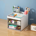 Desk Organizer with Drawer - Desktop Storage Box for Pens, Makeup & Stationery