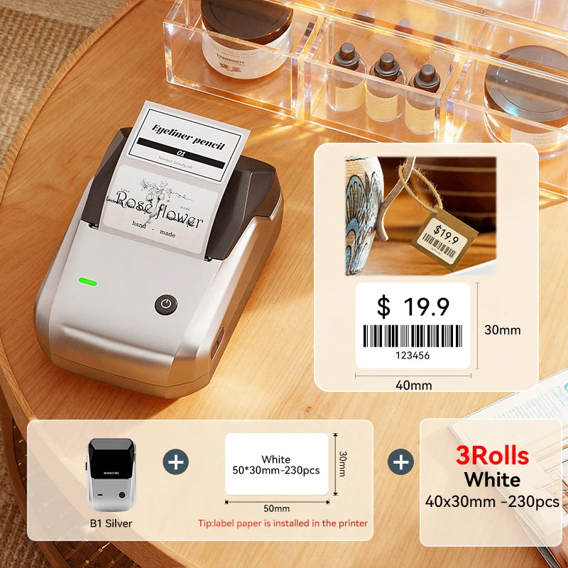 NIIMBOT B1 Label Printer - 2" Bluetooth Thermal with Tape