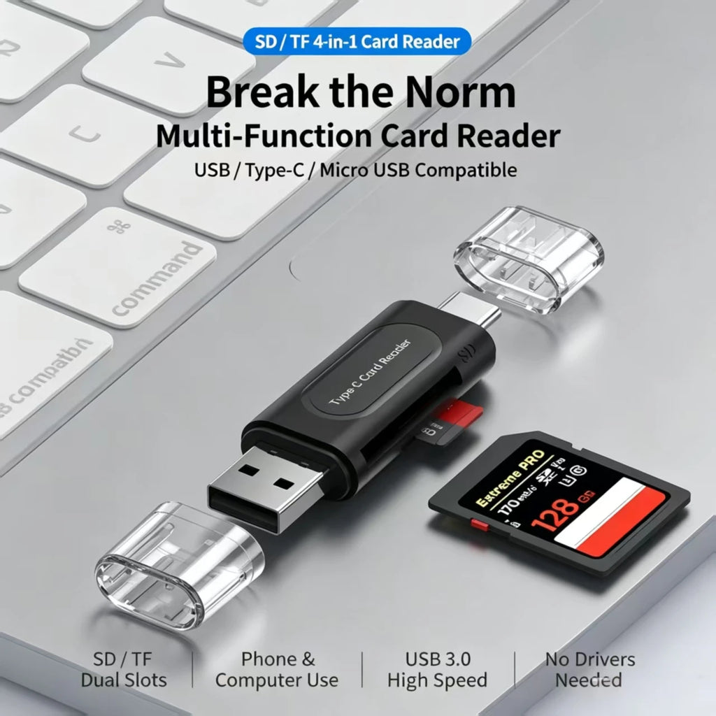 Dual-Port SD & TF Card Reader - detail view
