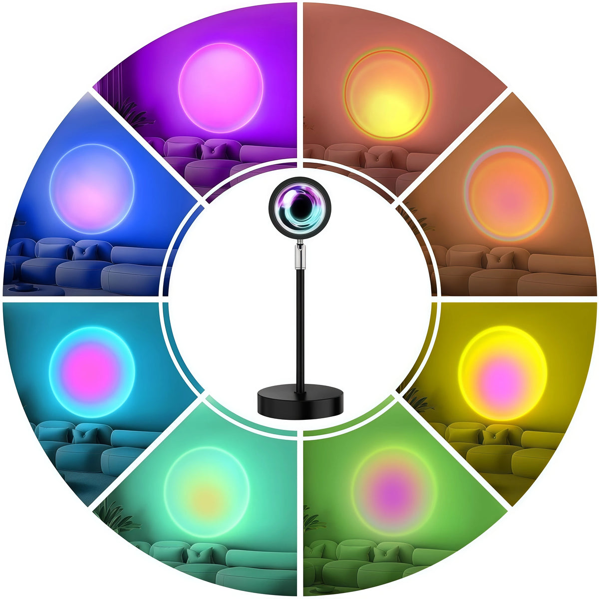 Sunset Lamp Projector - 16-Colour LED Mood Light