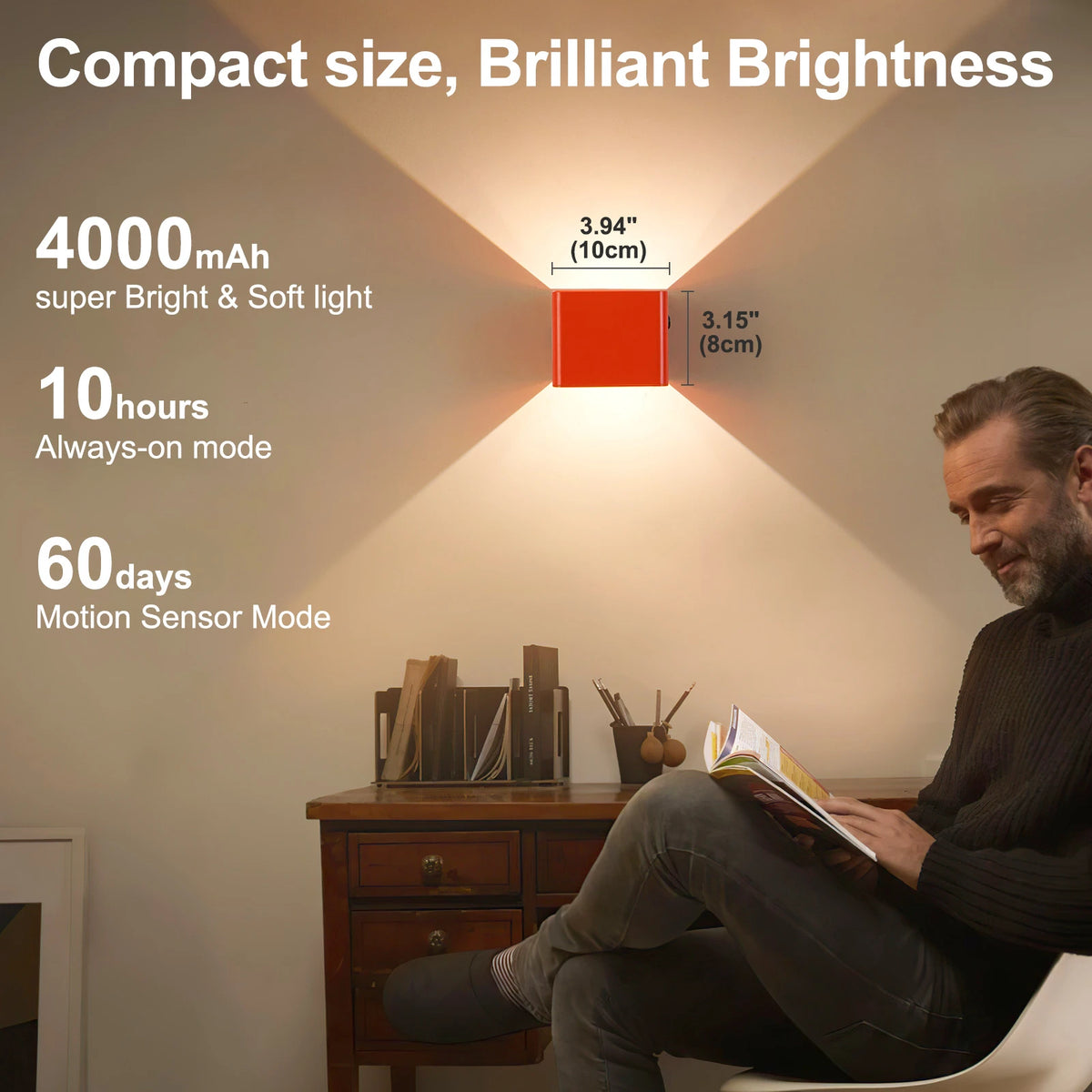 Rechargeable Wall Light with Remote - detail view