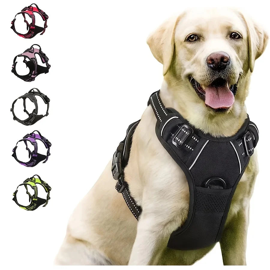 No-Pull Dog Harness - Reflective Front-Clip Harness with Handle