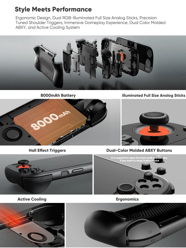 AYN Odin 3 Handheld Gaming Console - 6" 1080p AMOLED, Android