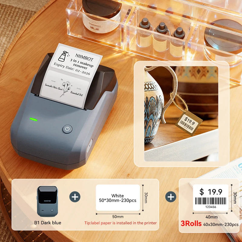 NIIMBOT B1 Label Printer - 2" Bluetooth Thermal with Tape