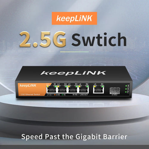 5-Port 2.5G Network Switch - Unmanaged Multi-Gigabit, Plug & Play