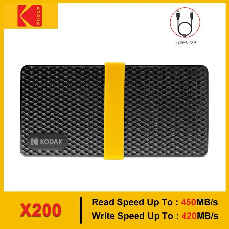Kodak X200 Portable SSD - 256GB to 2TB USB 3.1 Type-C