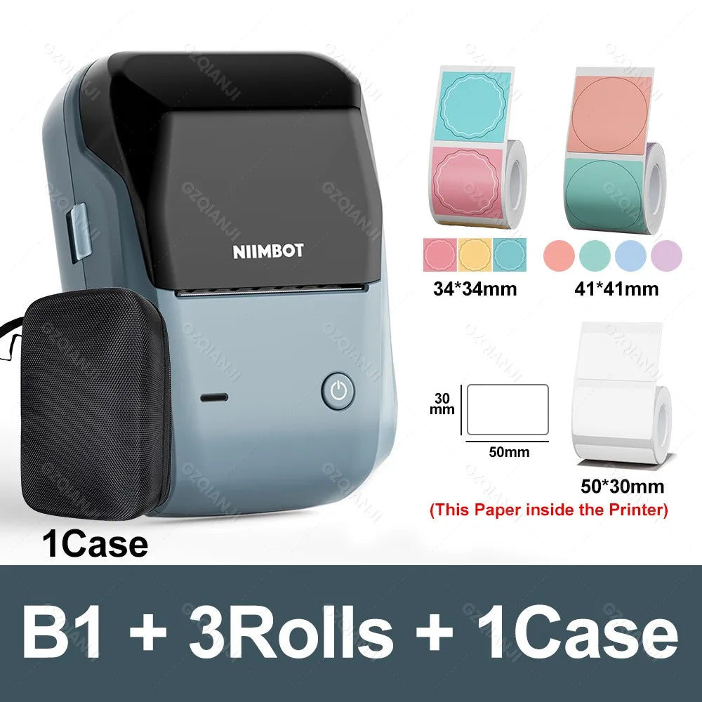 NIIMBOT B1 Mini Label Printer - Bluetooth Thermal, Ink-Free