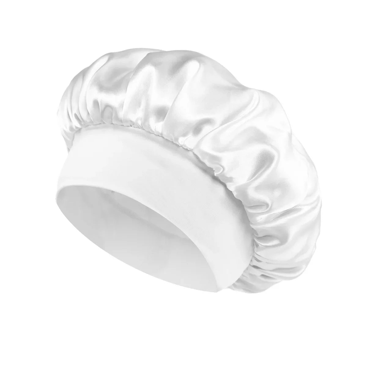 Satin Hair Bonnet - Wide-Band Sleep Cap for Curls & Braids