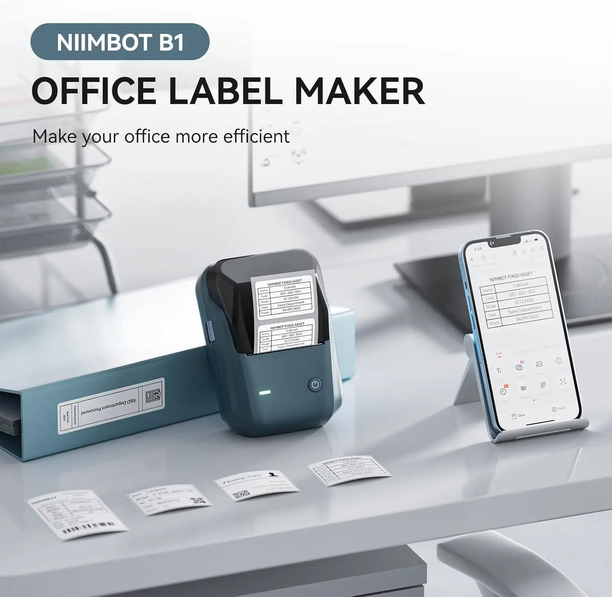 NIIMBOT B1 Mini Label Printer - Bluetooth Thermal, Ink-Free