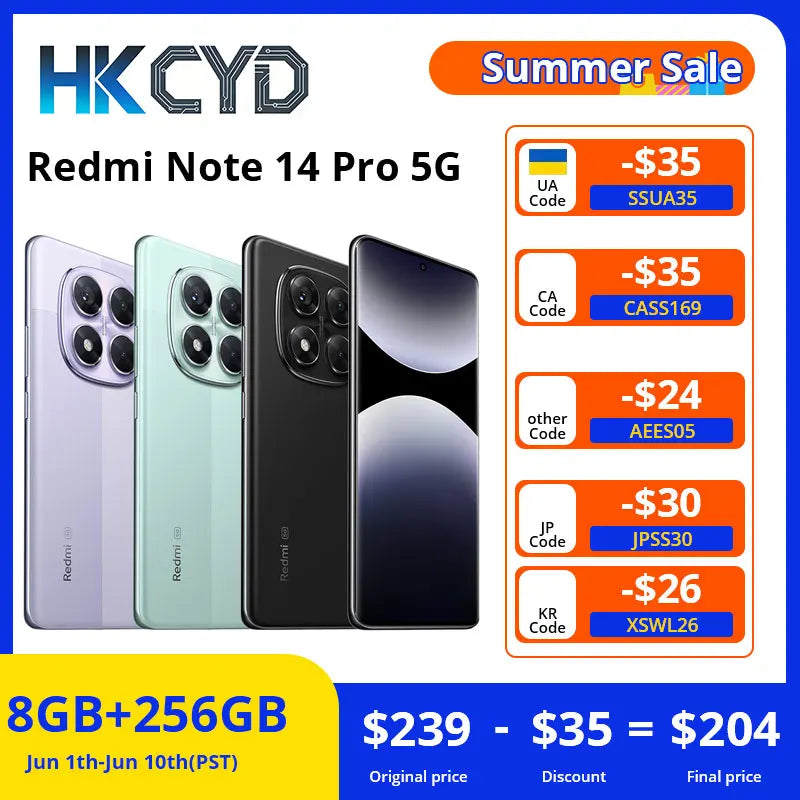 Redmi Note 14 Pro 5G - 200MP Camera, 120Hz AMOLED