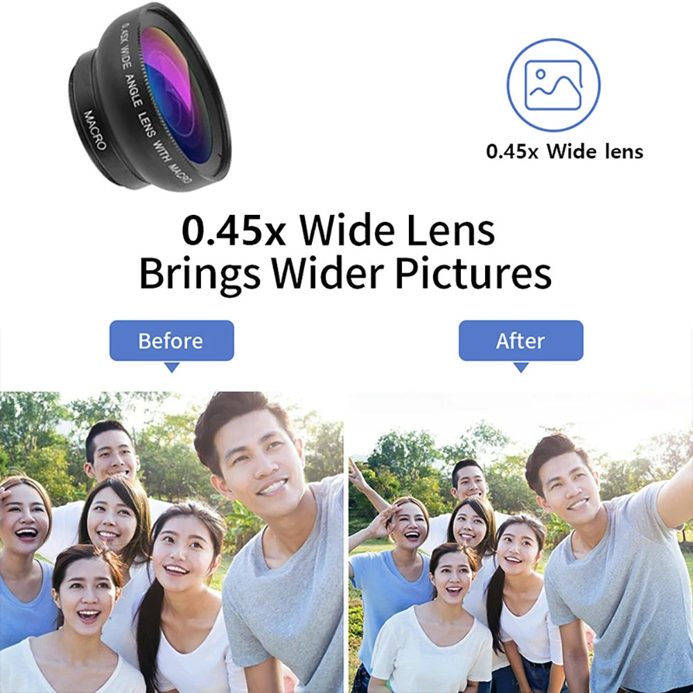 2-in-1 Phone Camera Lens Kit - Wide Angle & Macro Clip-On Lens