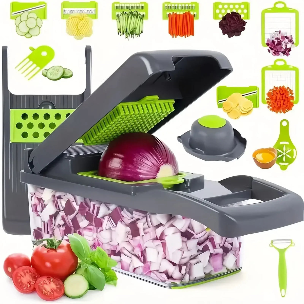 14-in-1 Vegetable Chopper - Multifunction Slicer, Dicer & Grater