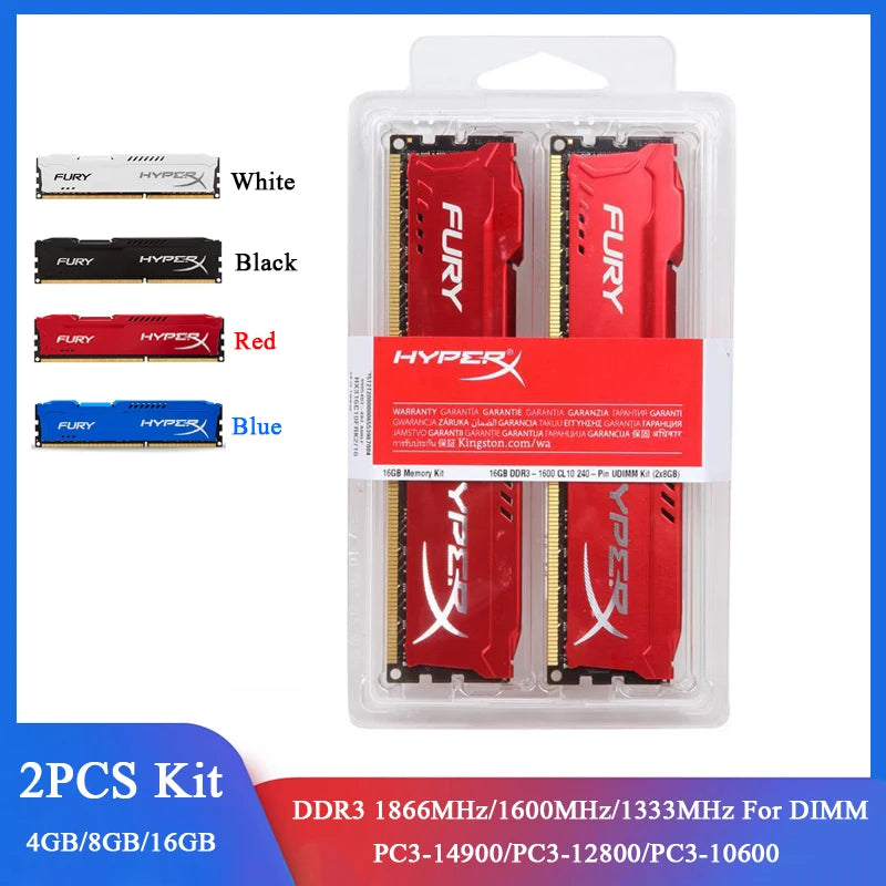DDR3 Desktop RAM Kit - 8GB (2x4GB) & 16GB (2x8GB) Dual Channel