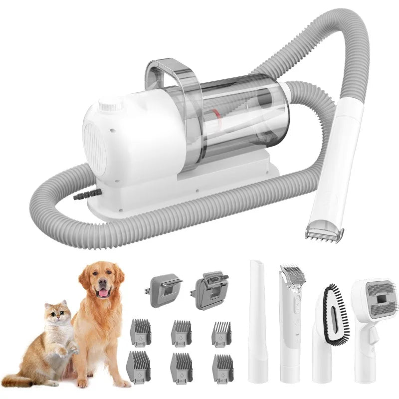 2-in-1 Pet Grooming Vacuum & Clipper - Powerful Suction Hair Remover for Dogs & Cats