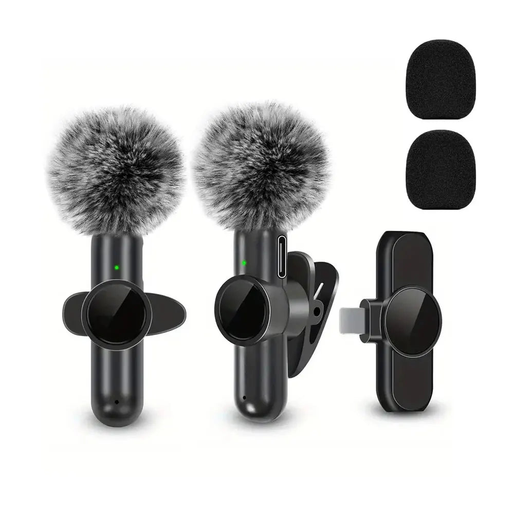 Wireless Lavalier Microphone - Clip-On Mic for Phone (USB-C & iPhone)