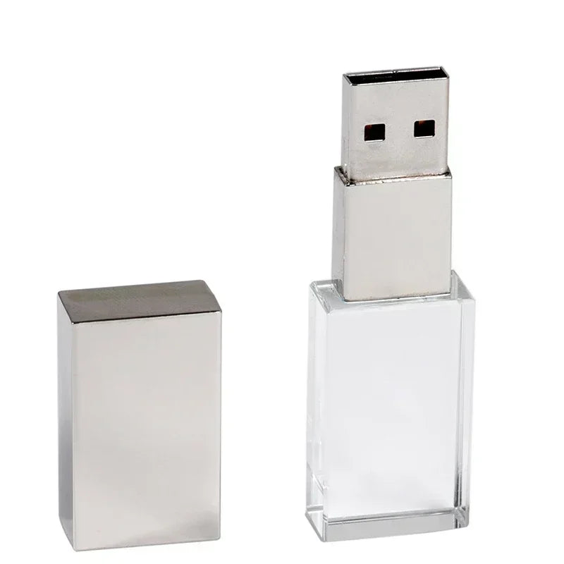 Crystal USB Flash Drive - 8GB to 128GB Gift Pen Drive