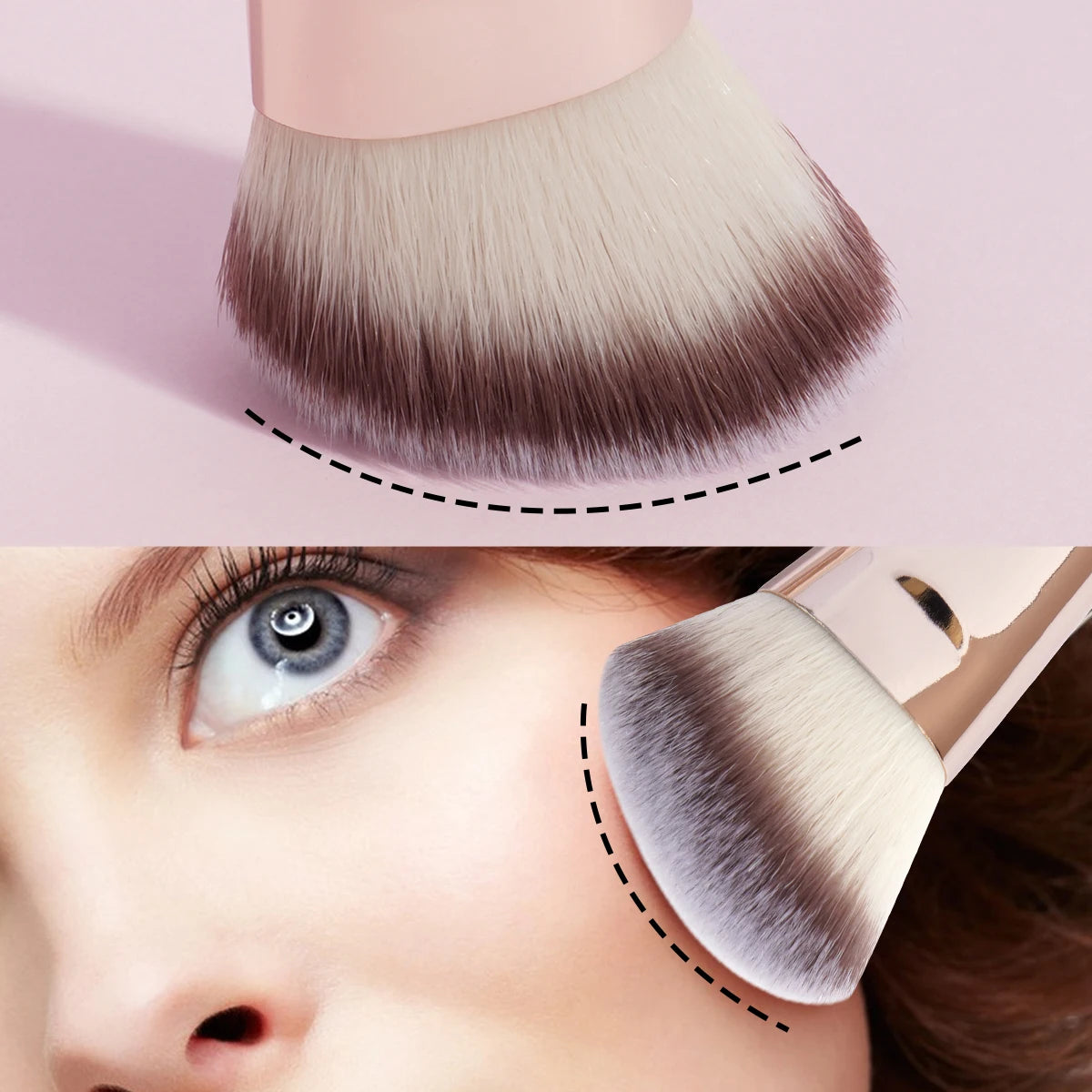4-Piece Makeup Brush Set - Dual-Ended Brushes with Travel Case