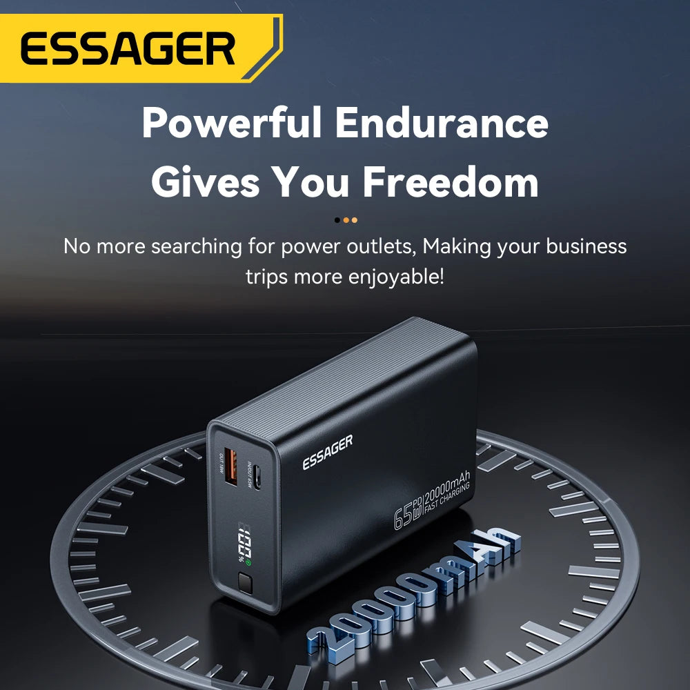 20000mAh Power Bank - 65W PD Fast-Charging Portable Battery