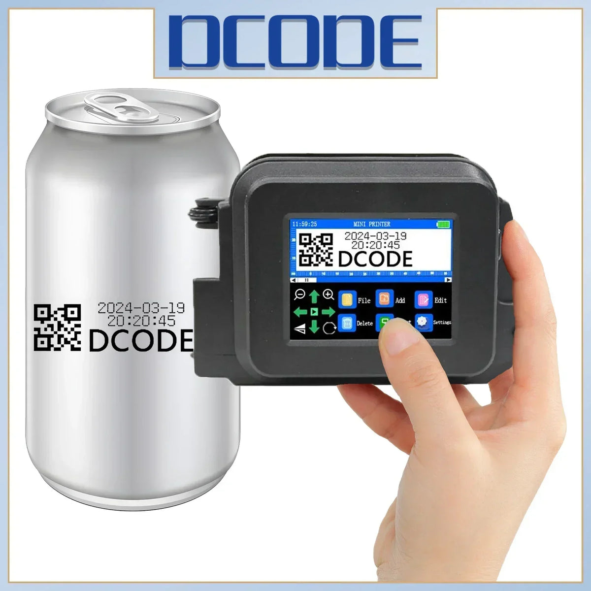 DCODE XMINI Handheld Inkjet Printer - 12.7mm Portable Coder