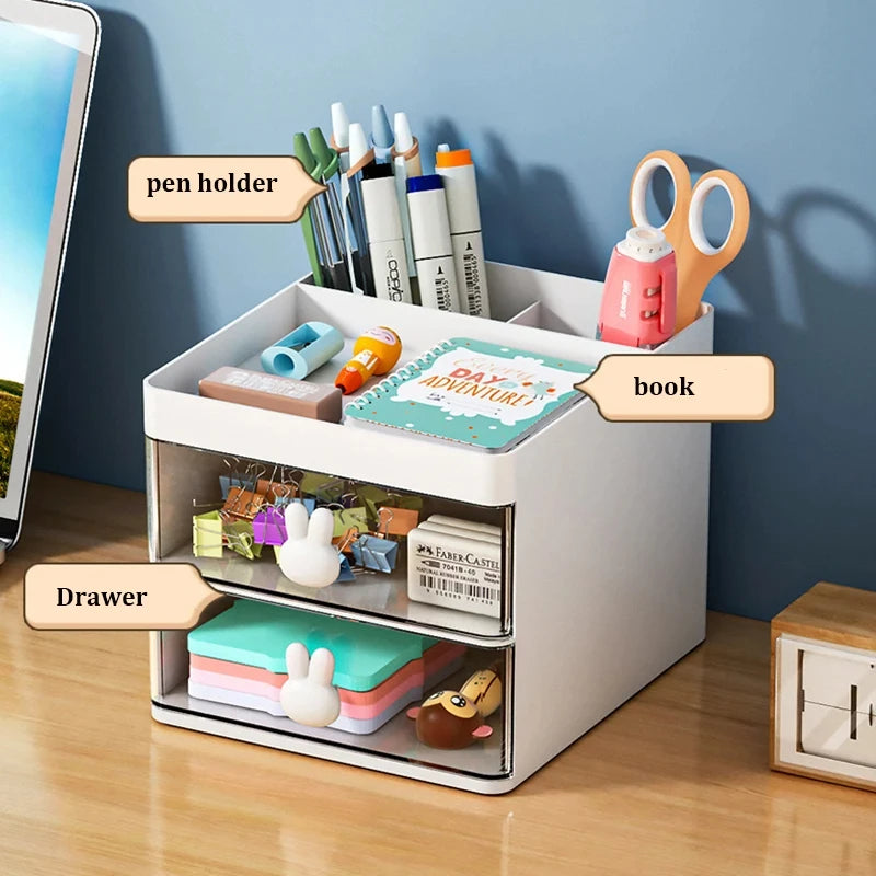 Desk Organizer with Drawer - detail view